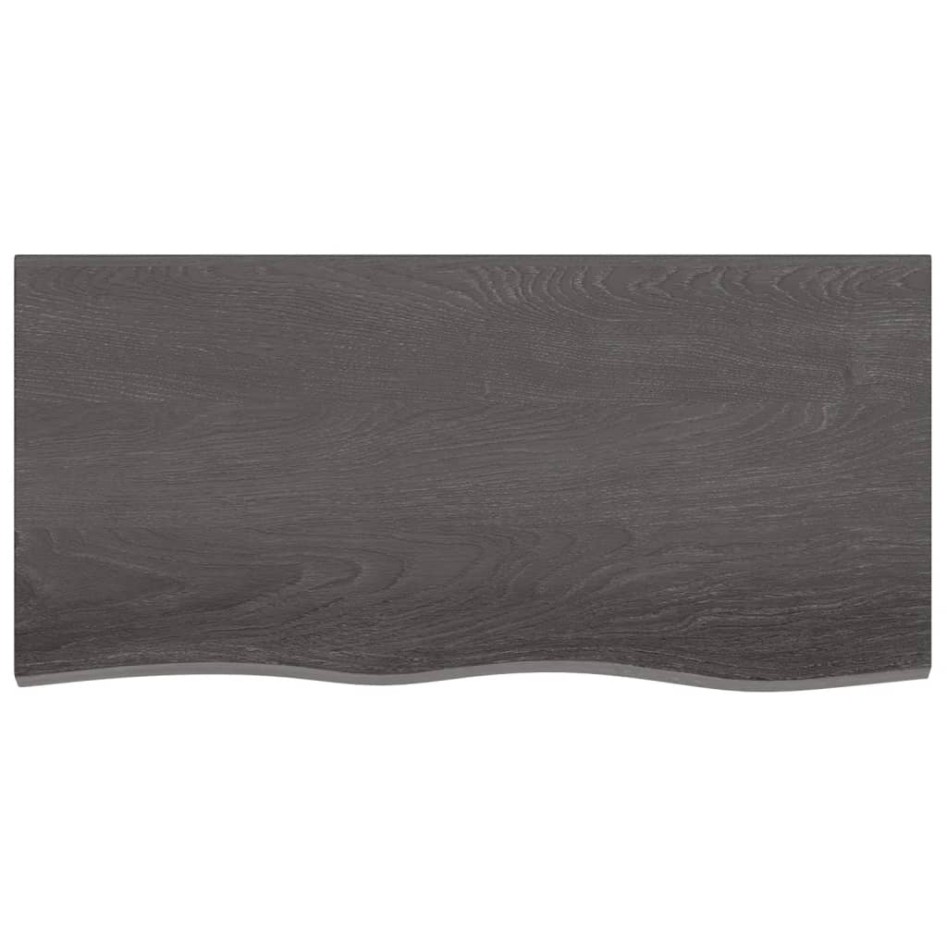 Encimera de baño madera tratada marrón oscuro 100x50x(2-6)