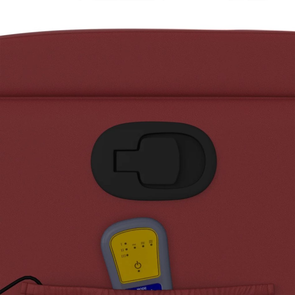 Sillón reclinable de masaje de pie cuero artificial rojo