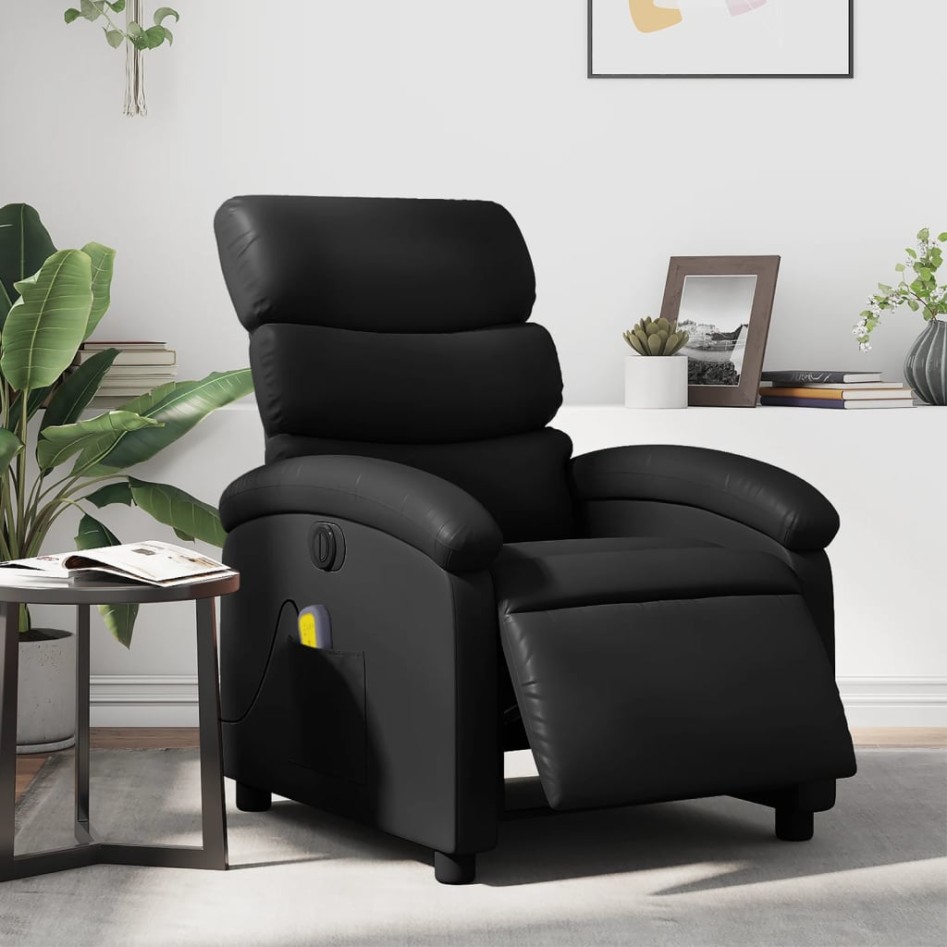 Sillón de masaje reclinable eléctrico cuero sintético
