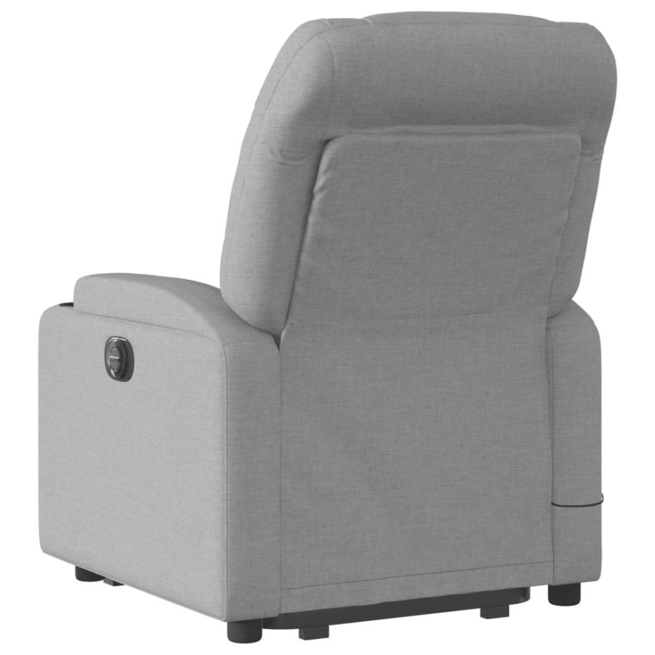 Sillón de masaje eléctrico reclinable elevable tela gris