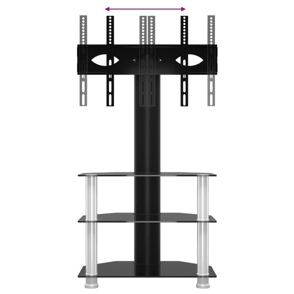 Mueble TV esquina 3 niveles para 32-70 pulgadas negro