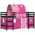 Cama alta para niños con túnel madera pino rosa 90x200