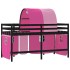 Cama alta para niños con túnel madera pino rosa 90x200