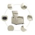 Sillón reclinable elevable eléctrico de cuero sintético