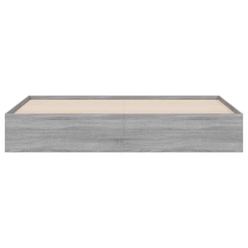Cama con cajones madera ingeniería gris Sonoma 200x200