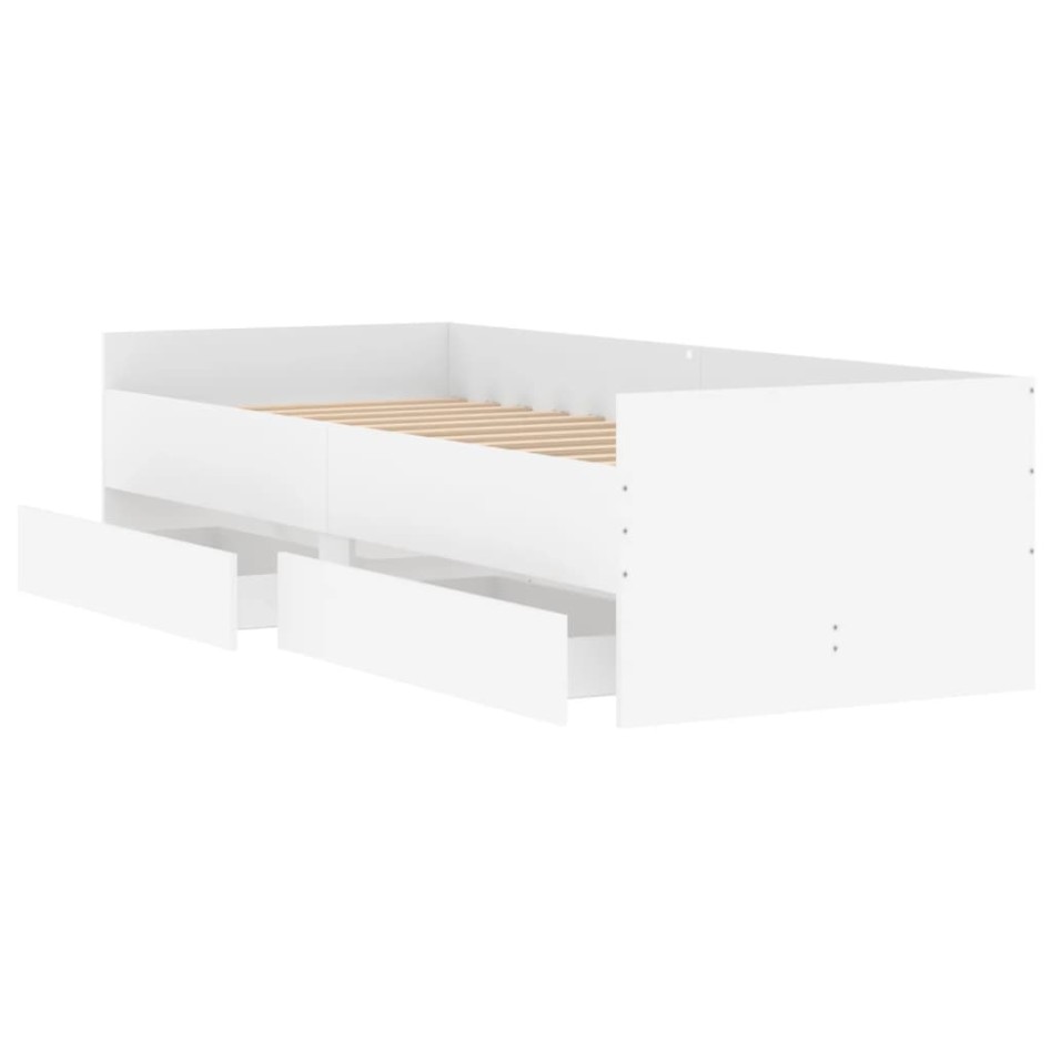 Estructura de cama con cajones blanco 100x200