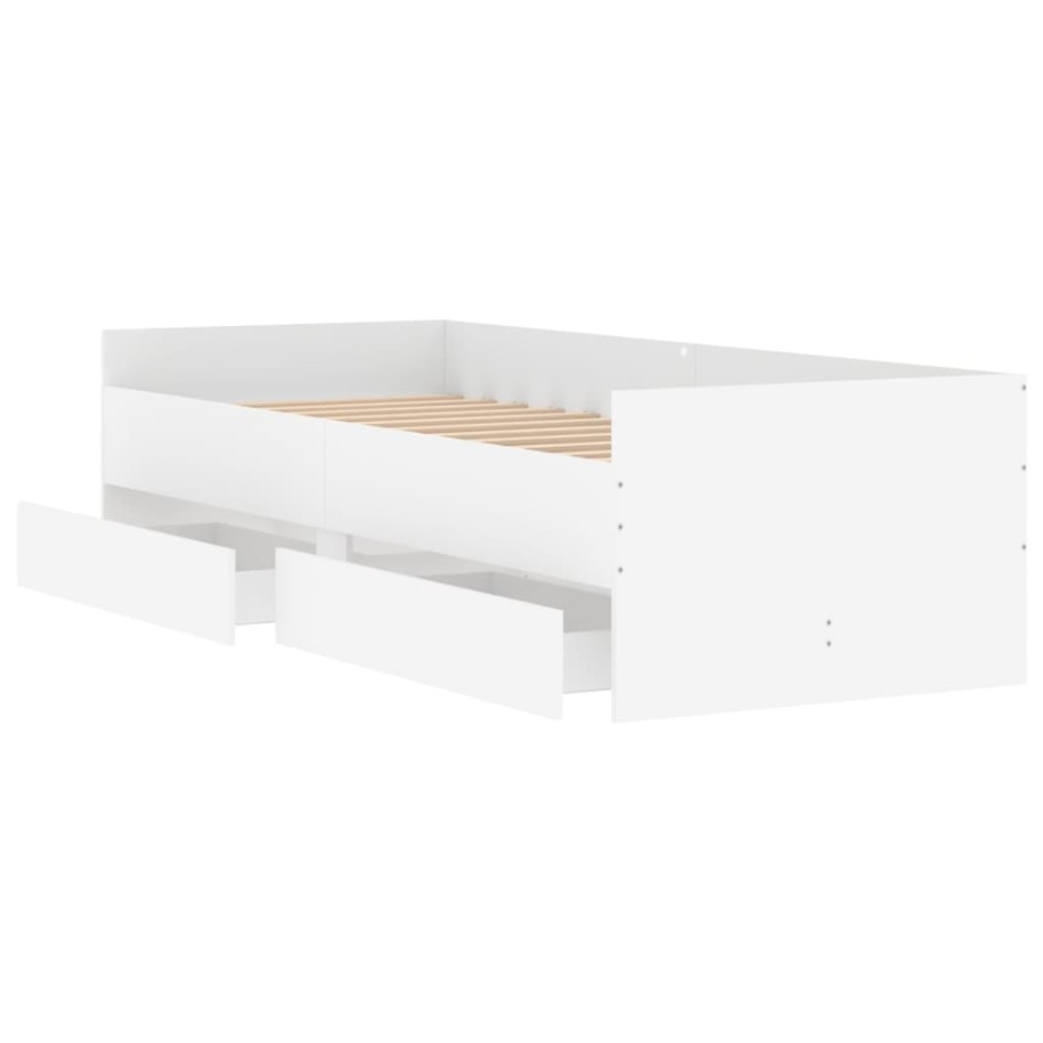 Estructura de cama con cajones blanco 90x200