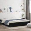 Estructura cama con cajones madera ingeniería negra 200x200 cm