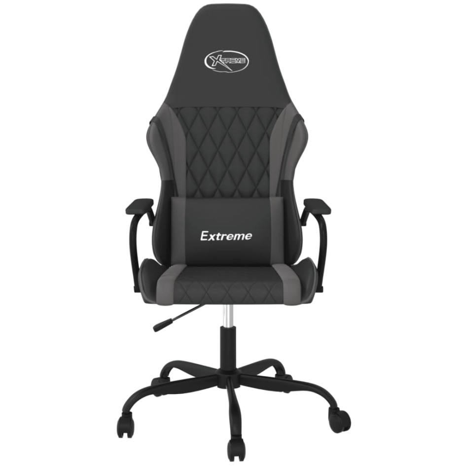 Silla gaming de masaje cuero sintético negro y