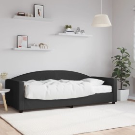 Sofá cama con colchón tela negro 90x200