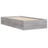 Cama con cajones madera ingeniería gris Sonoma 100x200
