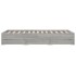 Cama con cajones madera ingeniería gris Sonoma 120x190