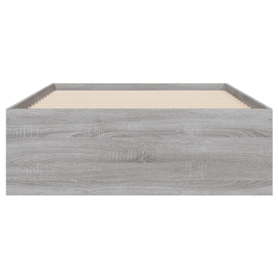 Cama con cajones madera de ingeniería gris Sonoma 75x190