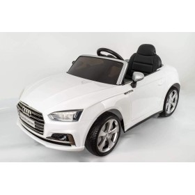 Coche eléctrico Audi S blanco con radio control