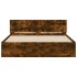 Estructura de cama con cabecero roble ahumado 140x200