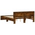 Estructura de cama con cabecero roble ahumado 140x200