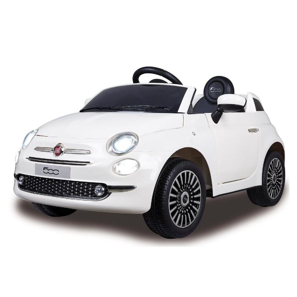 Coche eléctrico Fiat 500 blanco con radio control