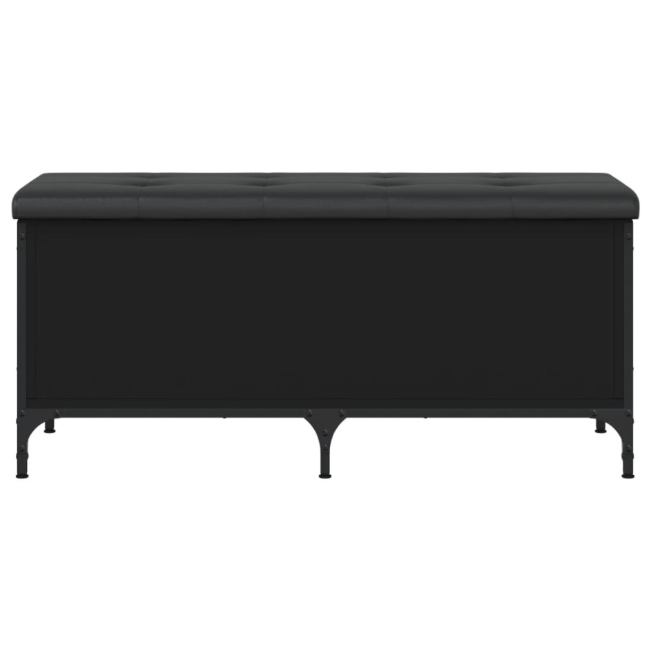 Banco con almacenaje madera de ingeniería negro 102x42x45
