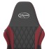 Silla gaming de masaje cuero sintético negro y rojo vino