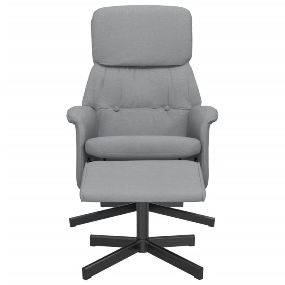 Sillón reclinable con reposapiés tela gris