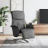 Sillón reclinable de masaje con reposapiés tela gris