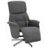 Sillón reclinable de masaje con reposapiés tela gris