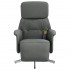 Sillón reclinable de masaje con reposapiés tela gris