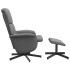 Sillón reclinable de masaje con reposapiés tela gris