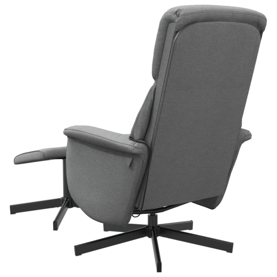 Sillón reclinable de masaje con reposapiés tela gris