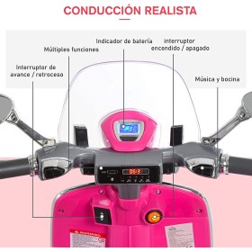 Moto eléctrica Vespa rosa