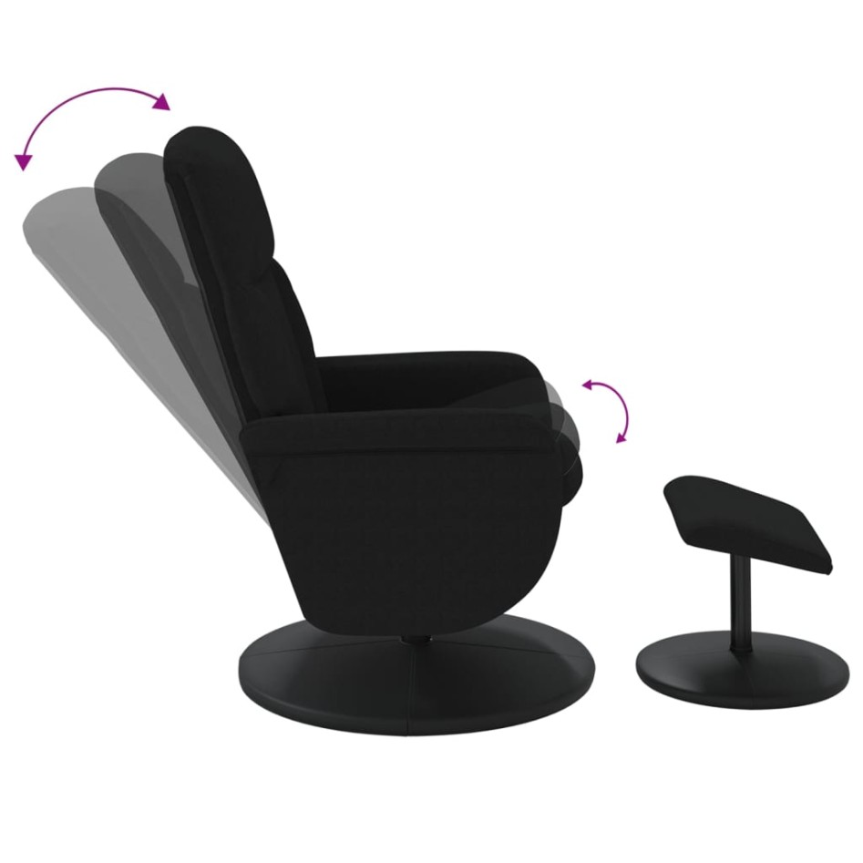 Sillón reclinable con reposapiés terciopelo