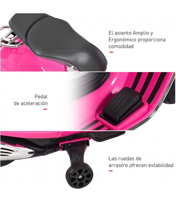 Moto eléctrica Vespa rosa