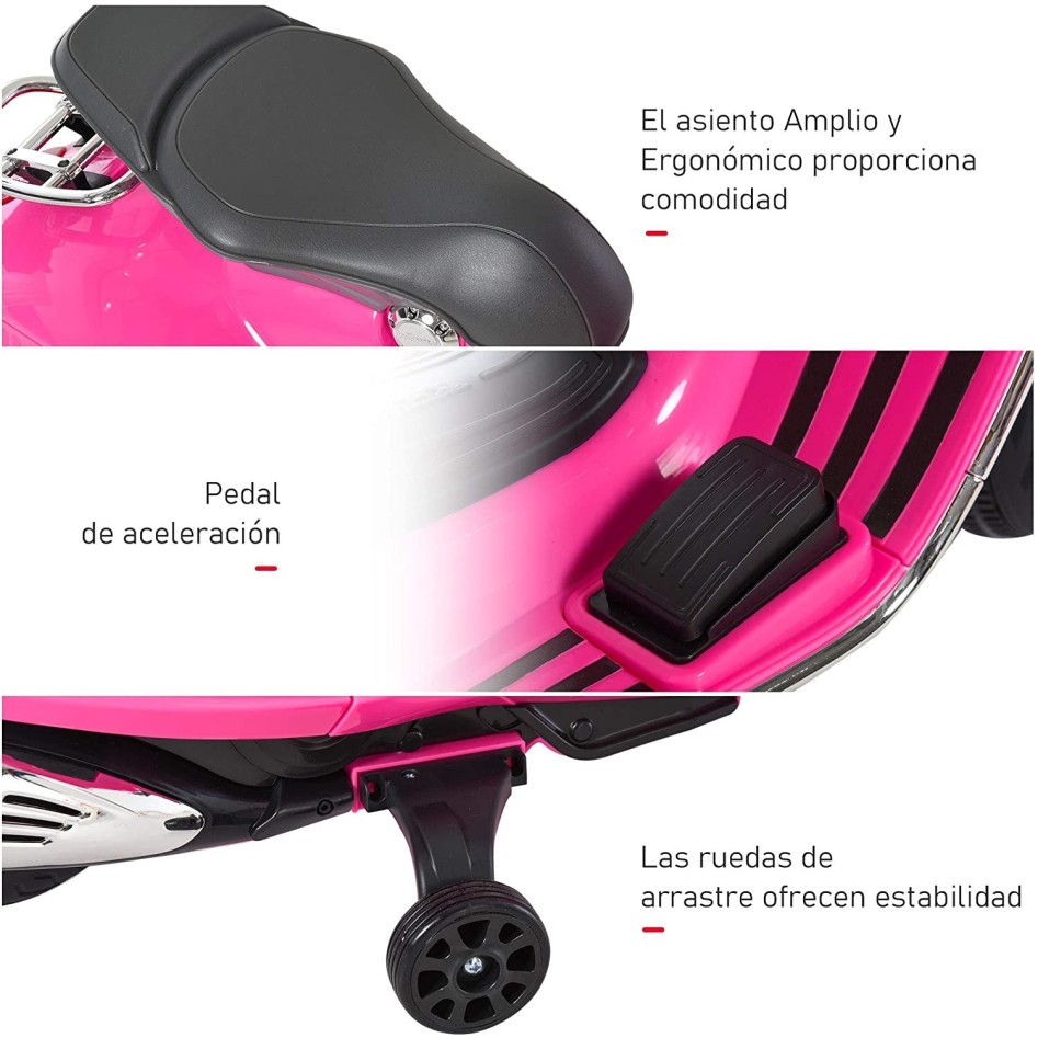 Moto eléctrica Vespa rosa
