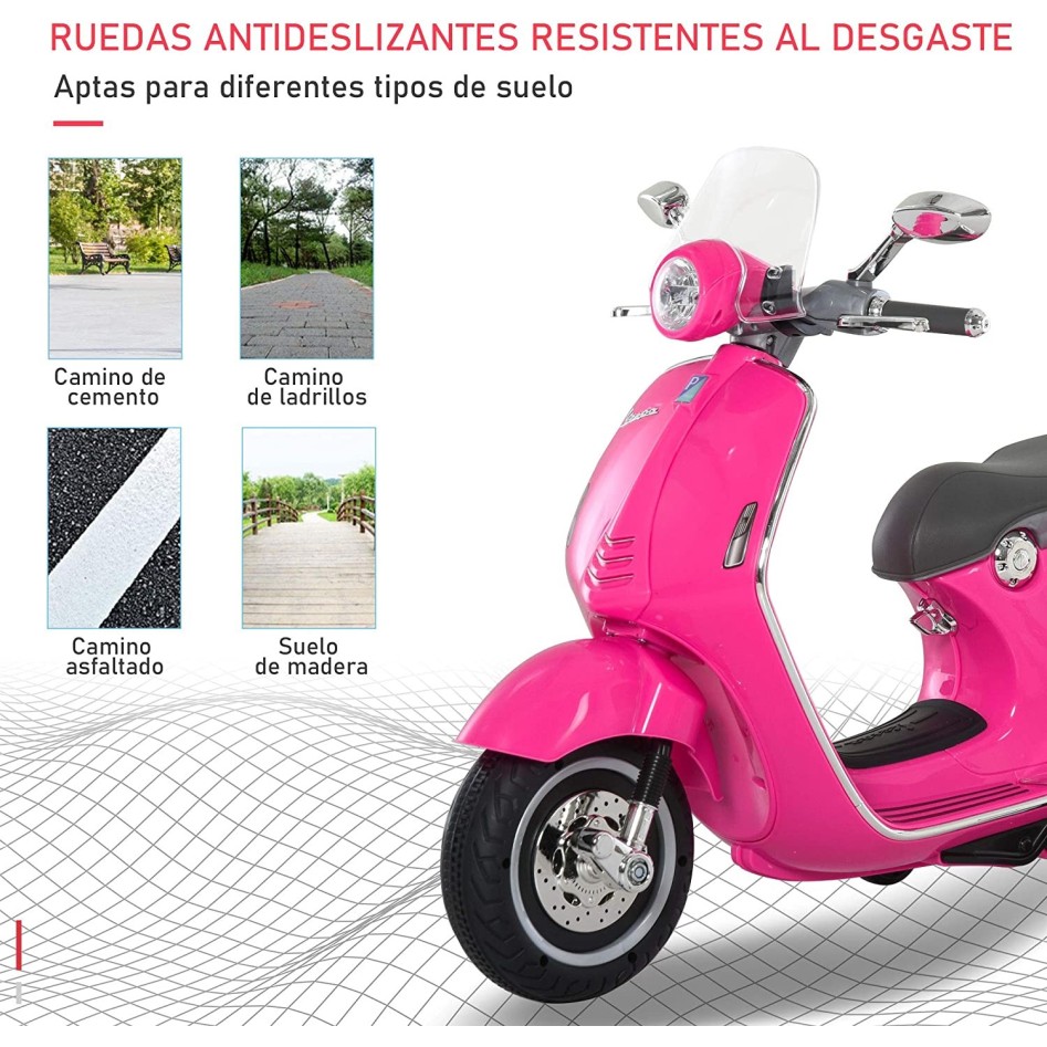 Moto eléctrica Vespa rosa