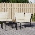Silla de jardín acero con cojines color arena 76x76x79