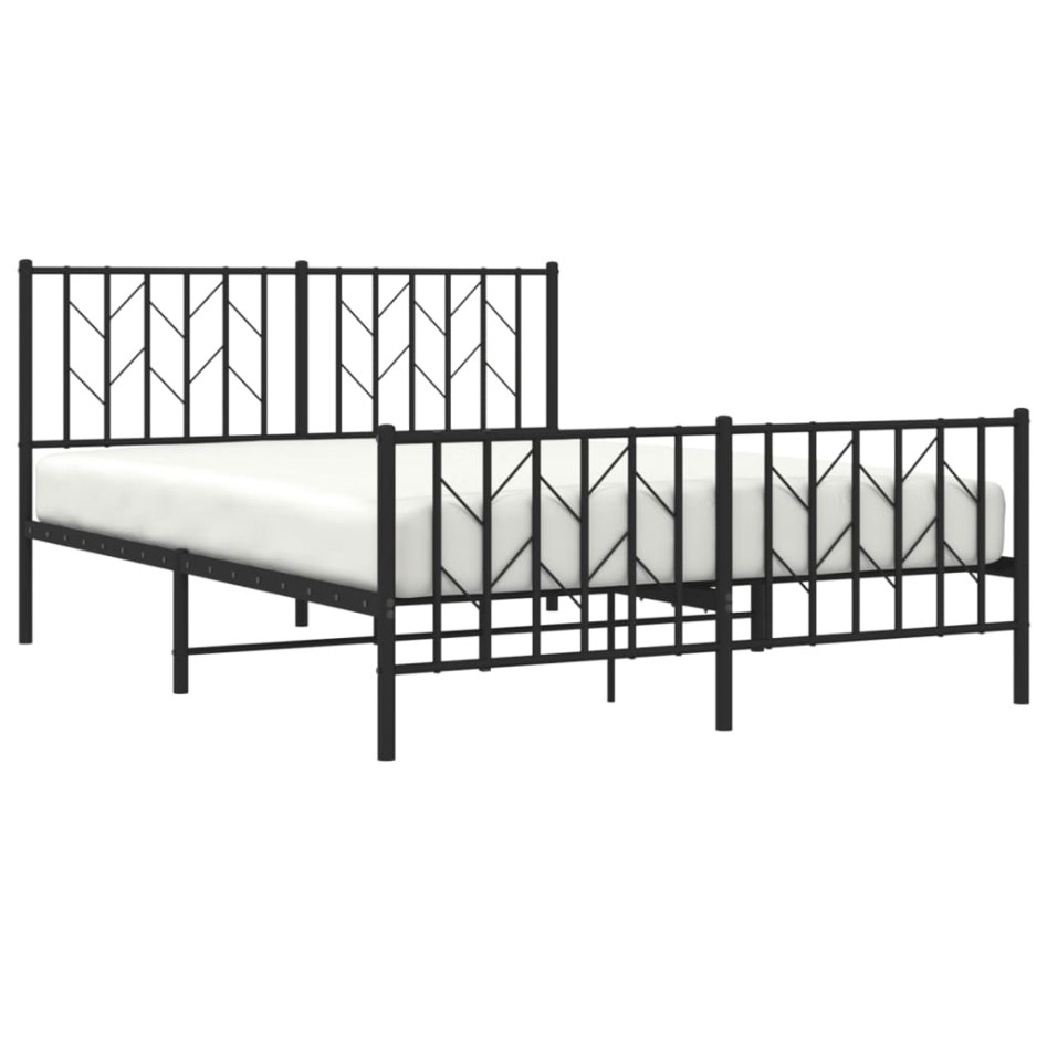 Estructura de cama cabecero y pie de cama metal negro