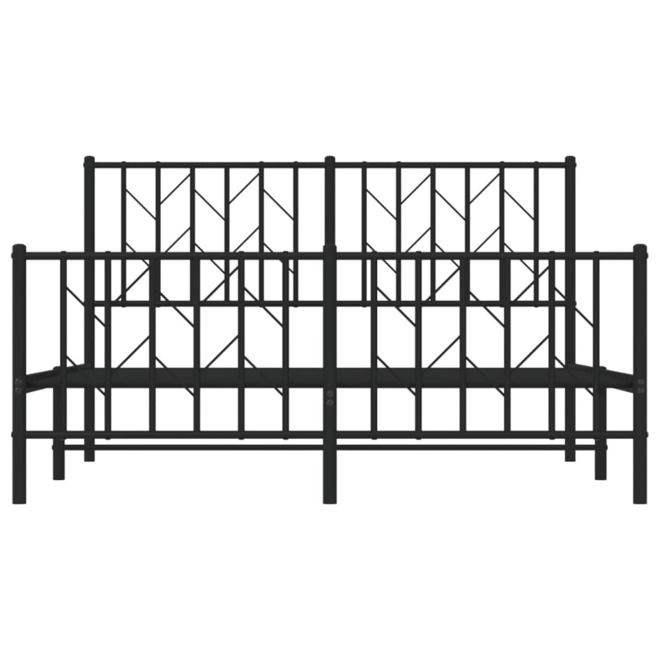 Estructura de cama cabecero y pie de cama metal negro