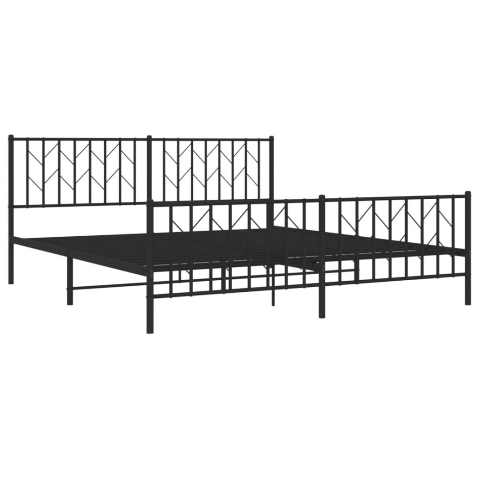 Estructura de cama cabecero y pie de cama metal negro