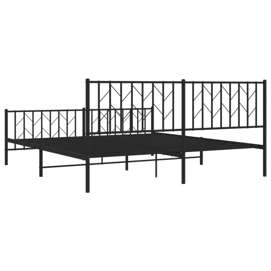 Estructura de cama cabecero y pie de cama metal negro