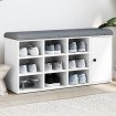 Banco zapatero madera de ingeniería blanco 102x32x50 cm