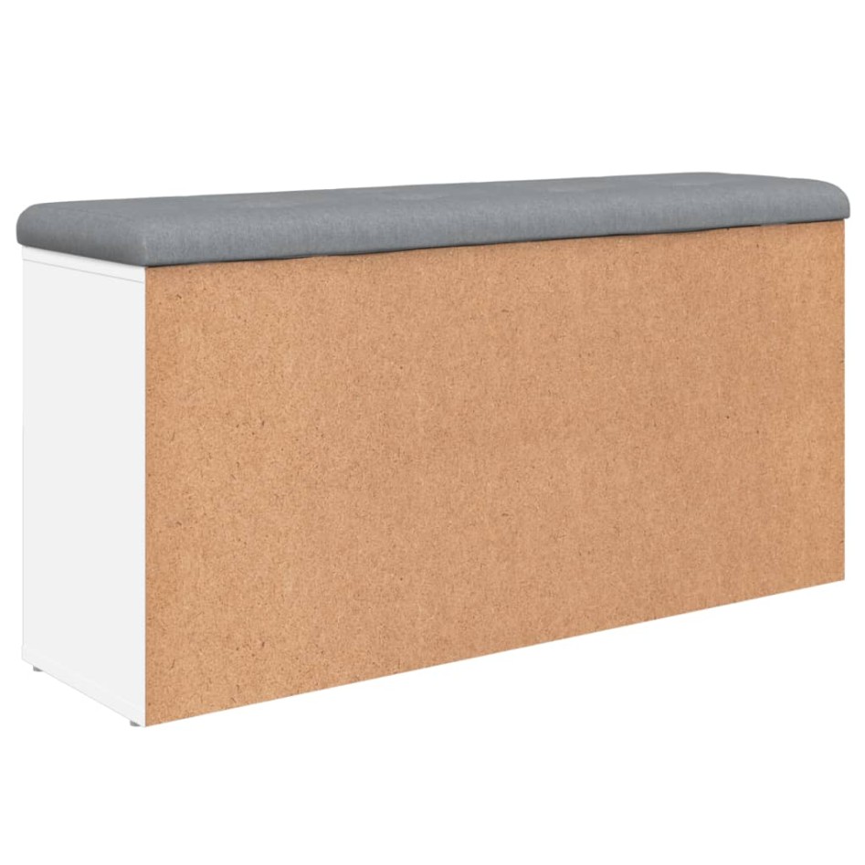 Banco zapatero madera de ingeniería blanco 102x32x50