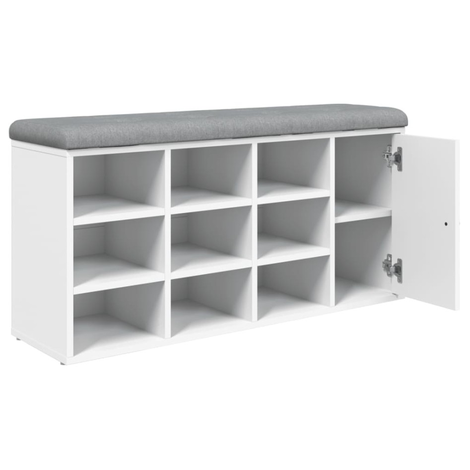 Banco zapatero madera de ingeniería blanco 102x32x50