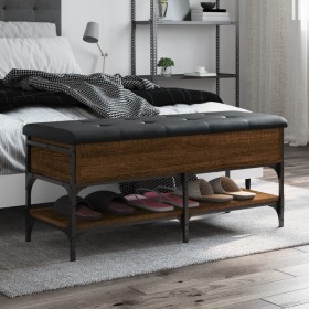 Banco zapatero madera de ingeniería marrón roble 102x42x45