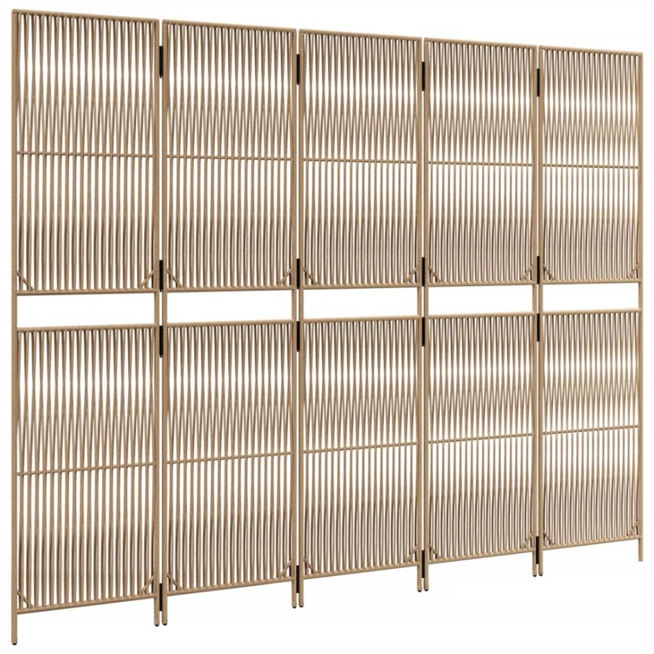 Biombo de 5 paneles ratán sintético