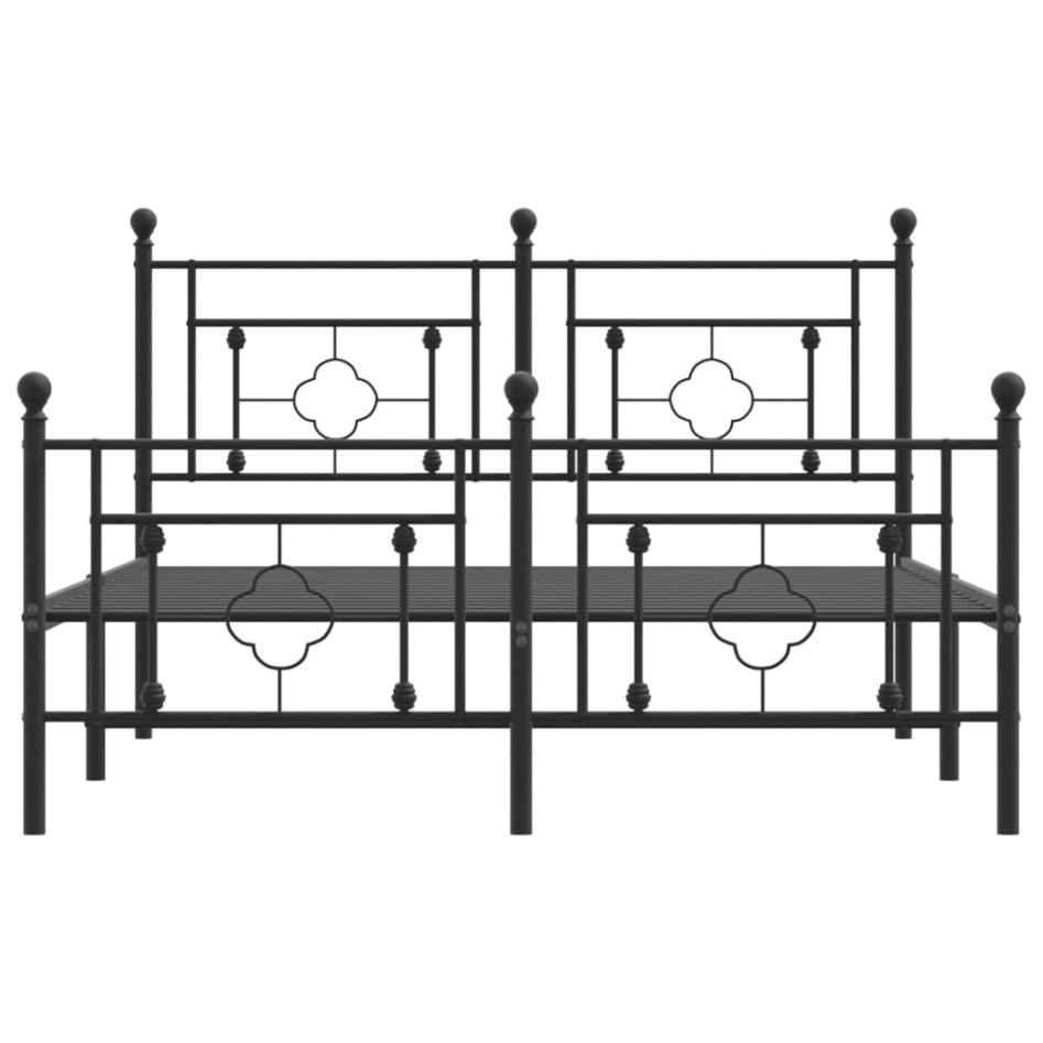 Estructura de cama cabecero y estribo metal negro 140x200