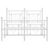Estructura cama metal con cabecero y estribo blanco 120x190