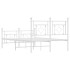 Estructura cama metal con cabecero y estribo blanco 120x190