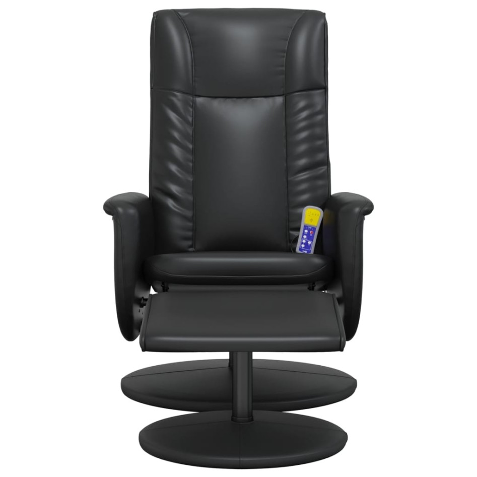 Sillón reclinable masaje con reposapiés cuero sintético