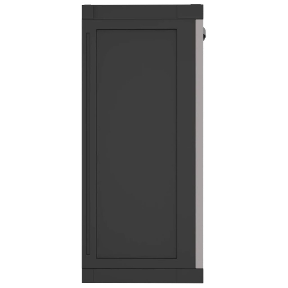 Armario de almacenaje exterior PP gris y negro 97x37x85