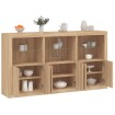 Aparador con luces LED roble Sonoma 181,5x37x100 cm